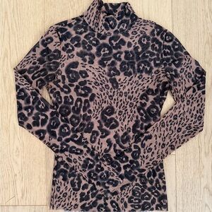 AFRM Animal Print Mesh Top